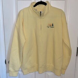 Up North Yellow Cotton Quarter Zip Up